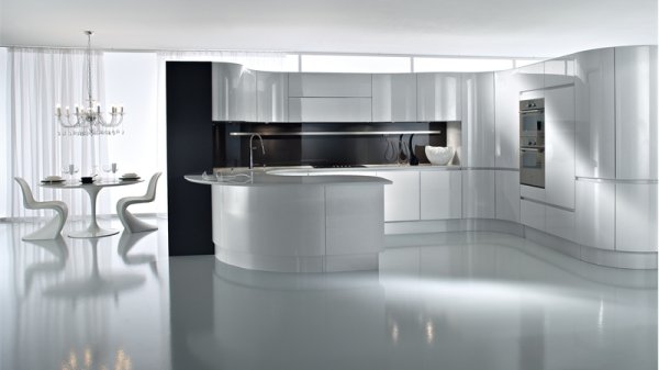 Decoración de cocinas ultramodernas blancas